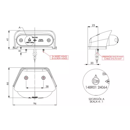 Corner Front Marker Light, Oval (LED) White 12 / 24V Universal