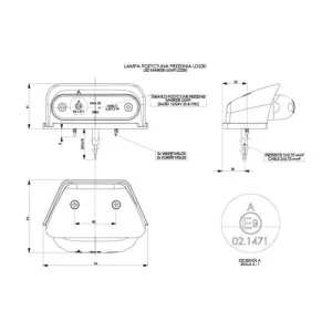 Corner Front Marker Light, Oval (LED) White 12 / 24V Universal