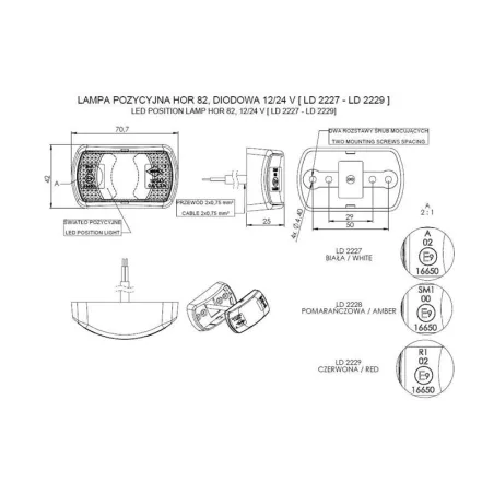 LED-Markierungsleuchte (LED) Weiß 12 / 24V Universal