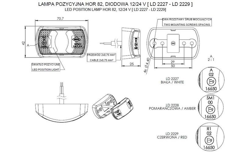 LED Marker Light (LED) White 12 / 24V Universal