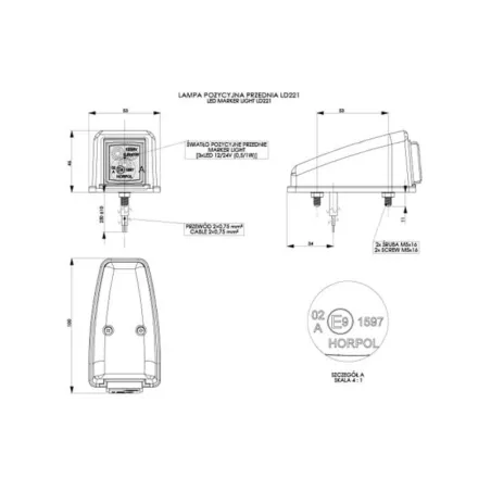 Corner Front Marker Light (LED) White 12 / 24V Universal