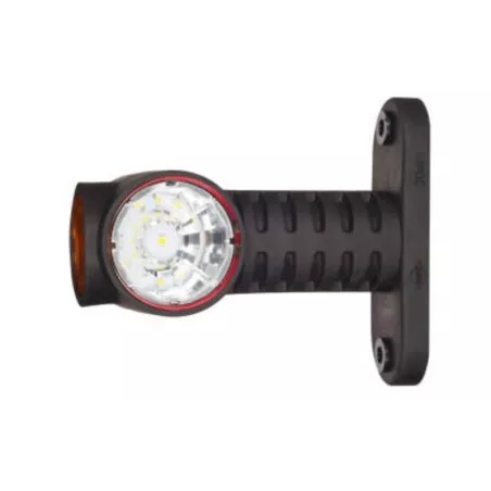 Seitenmarkierungsleuchte Dreifach mit Reflektor auf Einem Geraden Langen Ausleger (LED) Weiß - Orange - Rot 12 / 24V Universal