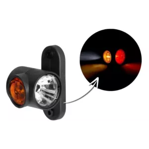 Feu de Gabarit Triple Sur Un Bras Télescopique Droit Et Court (LED) Blanc - Orange - Rouge 12 / 24V Universel