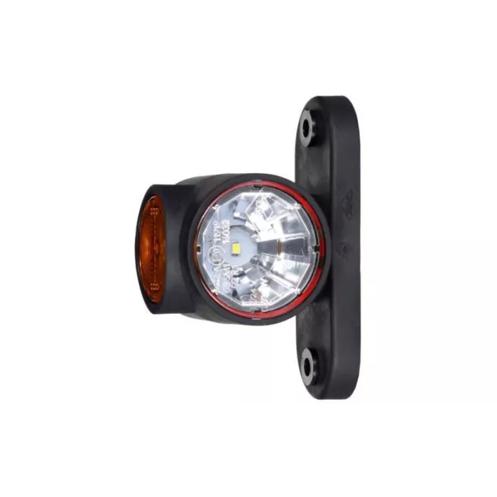 Feu de Gabarit Coudé Court, Tricolores (LED) Blanc - Orange - Rouge 12 / 24V Universel