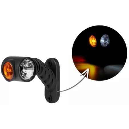 Triple Stalk Marker Light On A Diagonal, Short Arm (LED) White - Orange - Red 12 / 24V Left