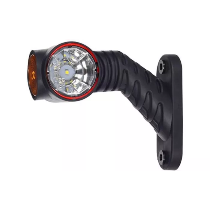 Feu de Gabarit Coudé Court, Tricolores (LED) Blanc - Orange - Rouge 12 / 24V Droit