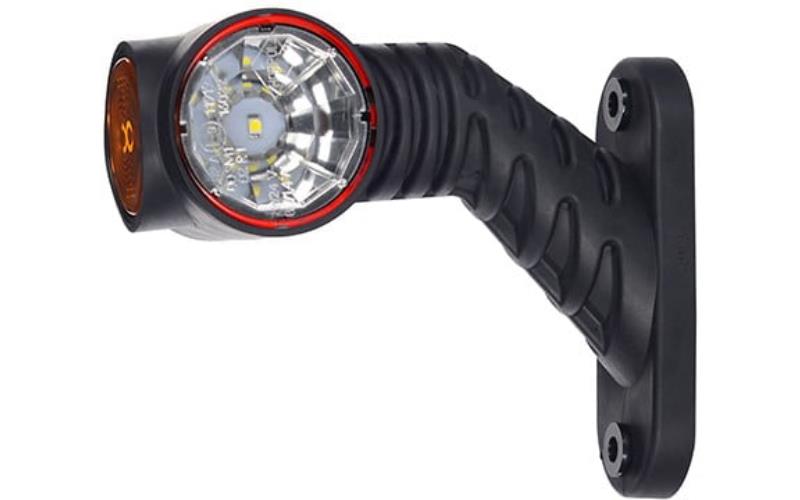 Triple Outline Marker Light, With Long Oblique Arm (LED) White - Orange - Red 12 / 24V Right