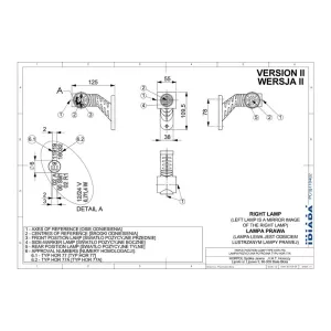 Triple Outline Marker Light, With Long Oblique Arm (LED) White - Orange - Red 12 / 24V Right