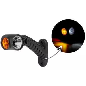 Feu de Gabarit Triple Sur Un Bras Télescopique Oblique Et Long (LED) Blanc - Orange - Rouge 12 / 24V Gauche