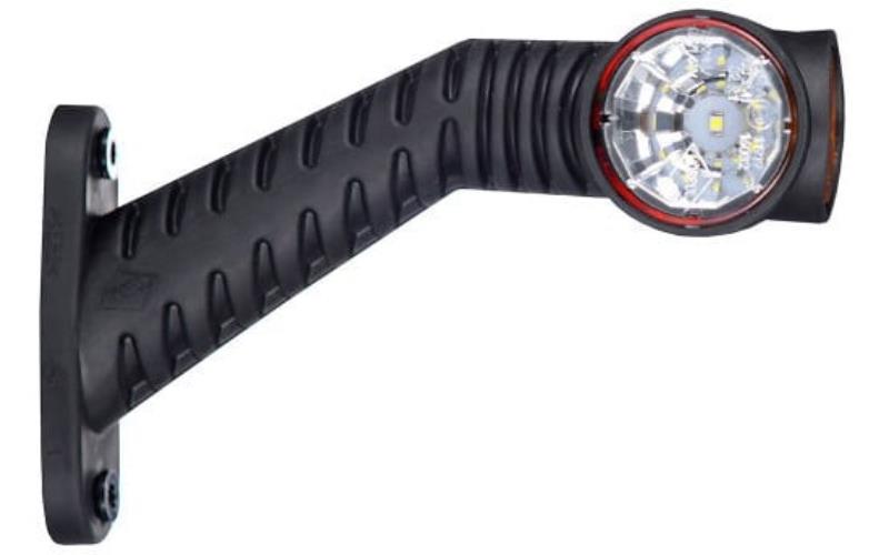 Triple Outline Marker Light, With Long Oblique Arm (LED) White - Orange - Red 12 / 24V Left