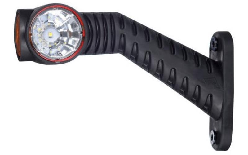 Feu de Gabarit Coudé Long, Tricolores (LED) Blanc - Orange - Rouge 12 / 24V Droit