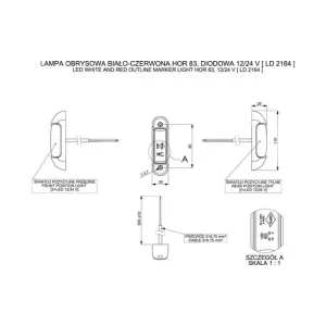 Feu de Gabarit (LED) Blanc - Rouge 12 / 24V Universel