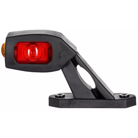Three-function Marker Lamp With Short Angled Arm (LED) White - Orange - Red 12 / 24V Left