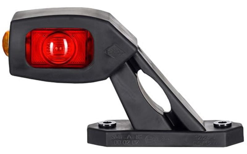 Three-function Marker Lamp With Short Angled Arm (LED) White - Orange - Red 12 / 24V Left