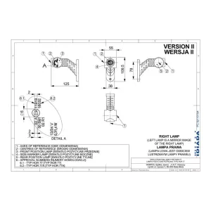 Luz de Gálibo Triple En Brazo Inclinado, Corto (LED) Blanca - Amarilla - Roja 12 / 24V Derecho