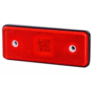 LUZ DE GÁLIBO RECTANGULAR CON REFLEJO, CON ALMOHADILLA DE GOMA CON REBORDE (LED) ROJA 12/24V UNIVERSAL