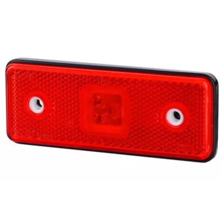 Seitenmarkierungsleuchte Rechteckig Mit Rückstrahler, Mit Gummiunterlage Mit Rand (LED) Rot 12 / 24V Universal