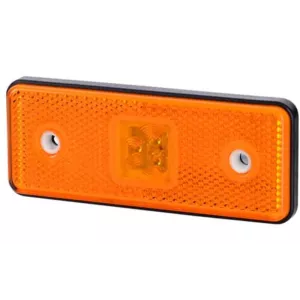 Seitenmarkierungsleuchte Rechteckig Mit Rückstrahler, Mit Gummiunterlage Mit Rand (LED) Orange 12 / 24V Universal