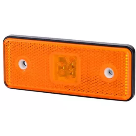 Lampa Obrysowa Prostokątna z Odblaskiem z Podkładką Gumową I Rantem (LED) Pomarańczowa 12 / 24V Uniwersalna