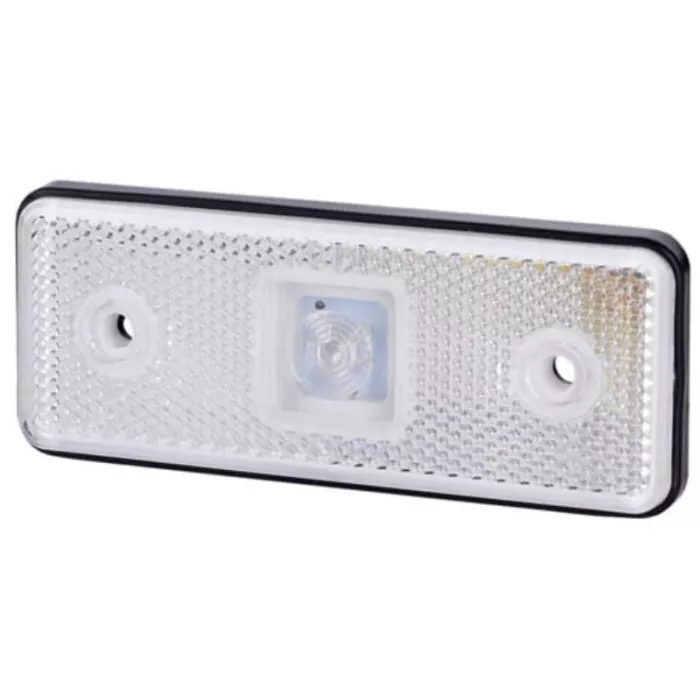 Feu de Gabarit Rectangulaire Avec Embase Et Bord Caoutchouc (LED) Blanc 12 / 24V Universel