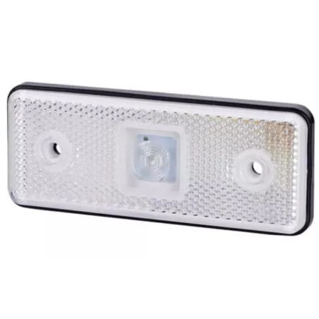 Seitenmarkierungsleuchte Rechteckig Mit Rückstrahler, Mit Gummiunterlage Mit Rand (LED) Weiß 12 / 24V Universal