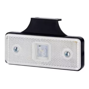 Marker Light With Reflective Device, Rectangular With A holder And Fixing Behind The Lamp (LED) White 12 / 24V Universal