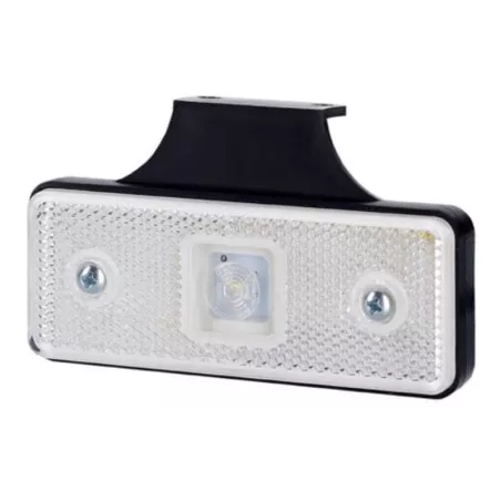 Marker Light With Reflective Device, Rectangular With A holder And Fixing Behind The Lamp (LED) White 12 / 24V Universal