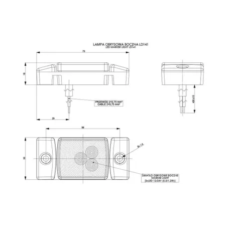 Seitenmarkierungsleuchte (LED) Orange 12 / 24V Universal