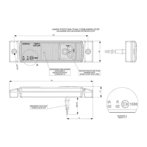 Lampa Obrysowa z Odblaskiem (LED) Czerwona 12 / 24 V Uniwersalna