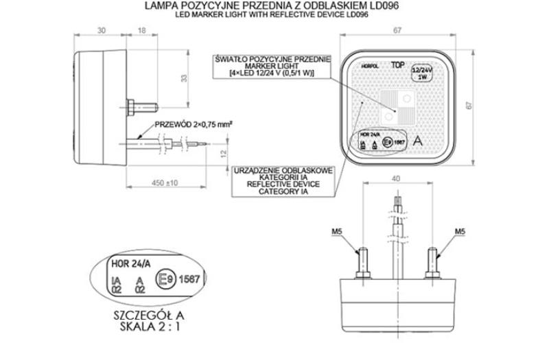 Marker Light With Reflective Device (LED) White 12 / 24V Universal