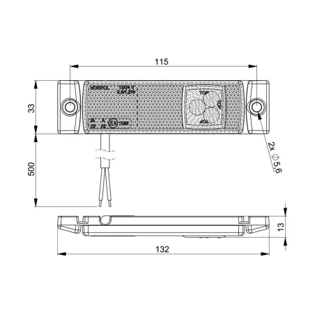 Marker Light With Reflective Device (LED) Orange 12 / 24V Universal