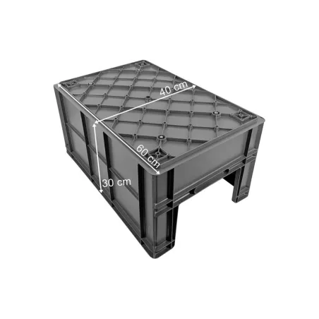 Skrzynia Magazynowa Plastikowa Euro 600x400x300 mm (Sztaplowana /  Piętrowana)