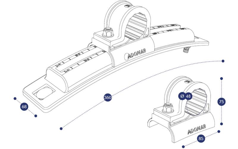 Wspornik Nadkola Błotnika Ø48 Regulowany Plastikowy 360mm