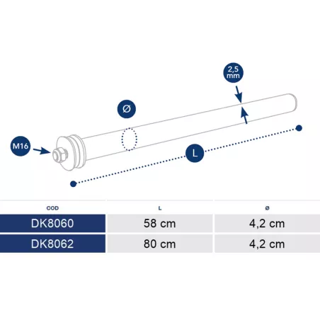Tube Pour Garde-boue / Aile Ø42x800mm