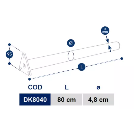 Tubo de Guardabarros con Soporte Ø48 / 800