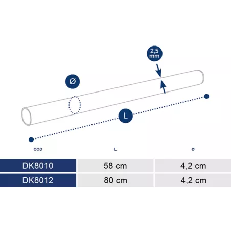 Kotflügelrohr Ø42x2.5x800