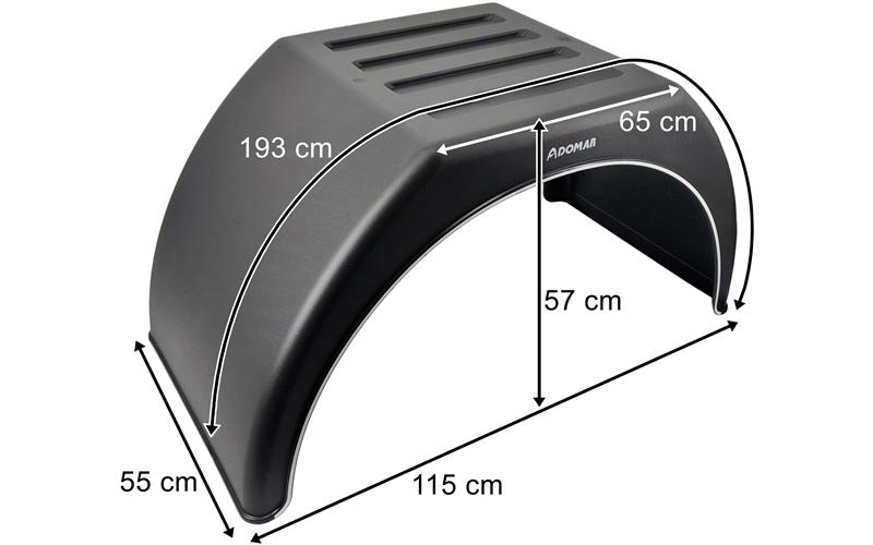 Guardabarros Trasero Plástico 550mm Parte Superior Plana