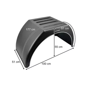 Rear Plastic Mudguard 510mm Flat Top