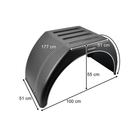 Hinterer Kunststoff Kotflügel 510mm Flache Oberseite