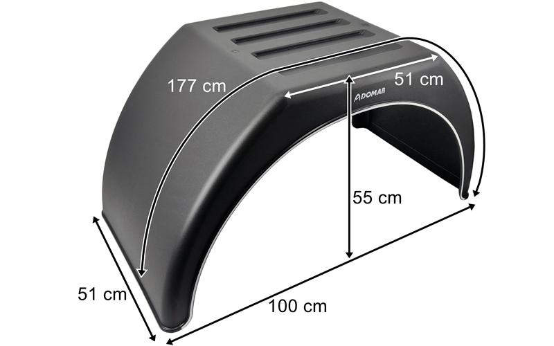 Guardabarros Trasero Plástico 510mm Parte Superior Plana