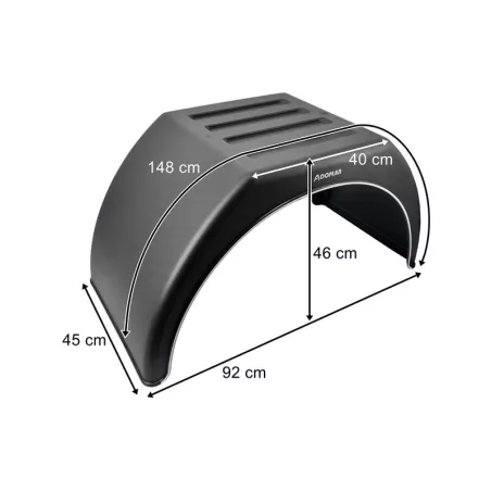 Garde-boue / Aile Plastique Arrière 450mm Dessus Plat