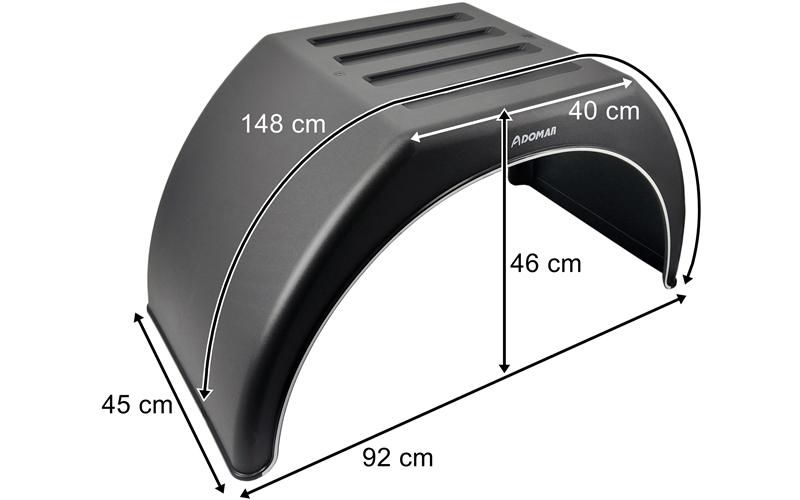 Rear Plastic Mudguard 450mm Flat Top