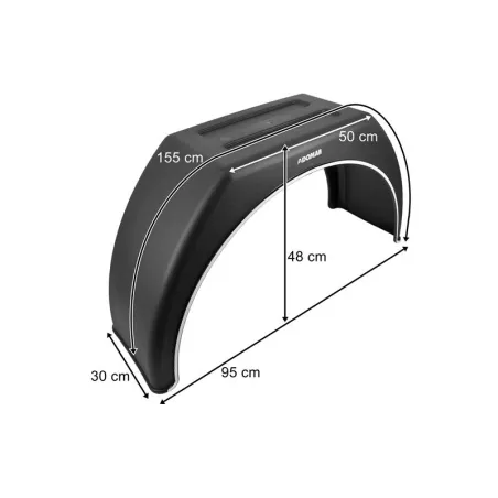 Rear Plastic Mudguard 300mm Flat Top