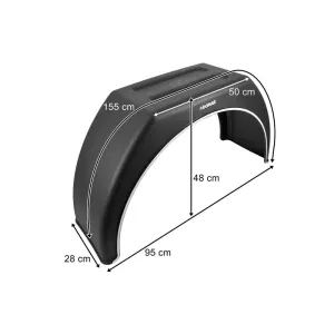 Rear Plastic Mudguard 280mm Flat Top