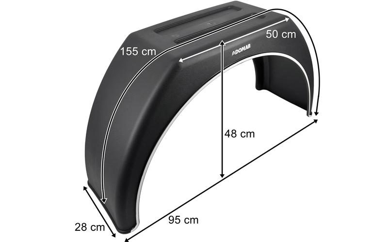 Rear Plastic Mudguard 280mm Flat Top