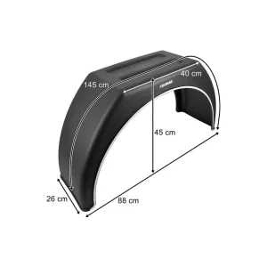 Rear Plastic Mudguard 260mm Flat Top