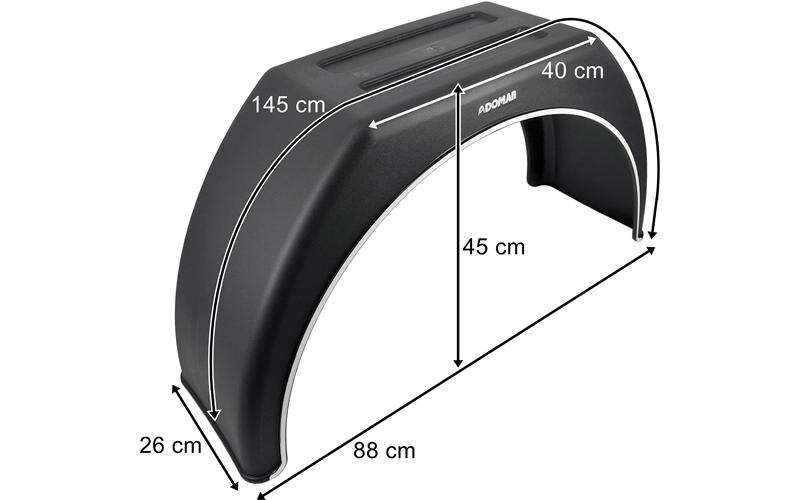 Rear Plastic Mudguard 260mm Flat Top