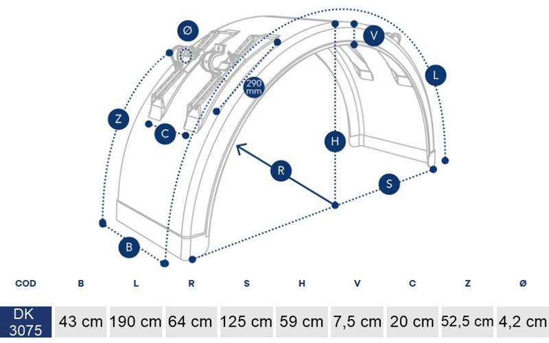 Garde-boue / Aile Plastique Arrière 430mm (Avec Support de Fixation)