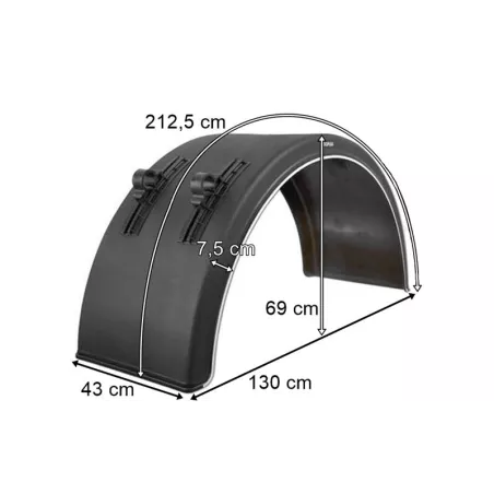 Guardabarros Trasero Plástico 430mm (con Soporte de Montaje)