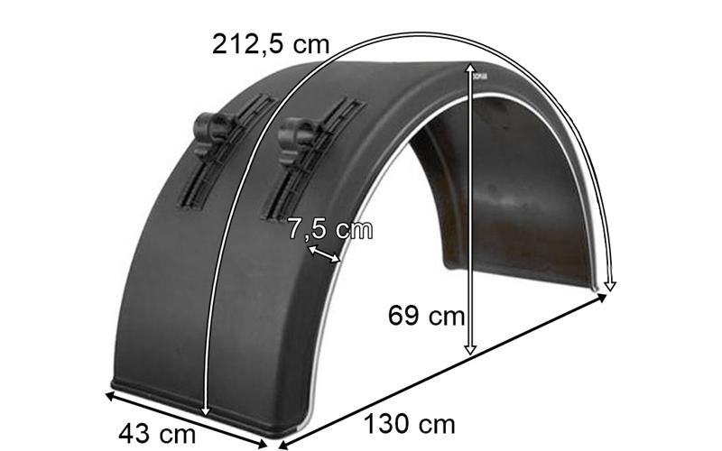 Guardabarros Trasero Plástico 430mm (con Soporte de Montaje)